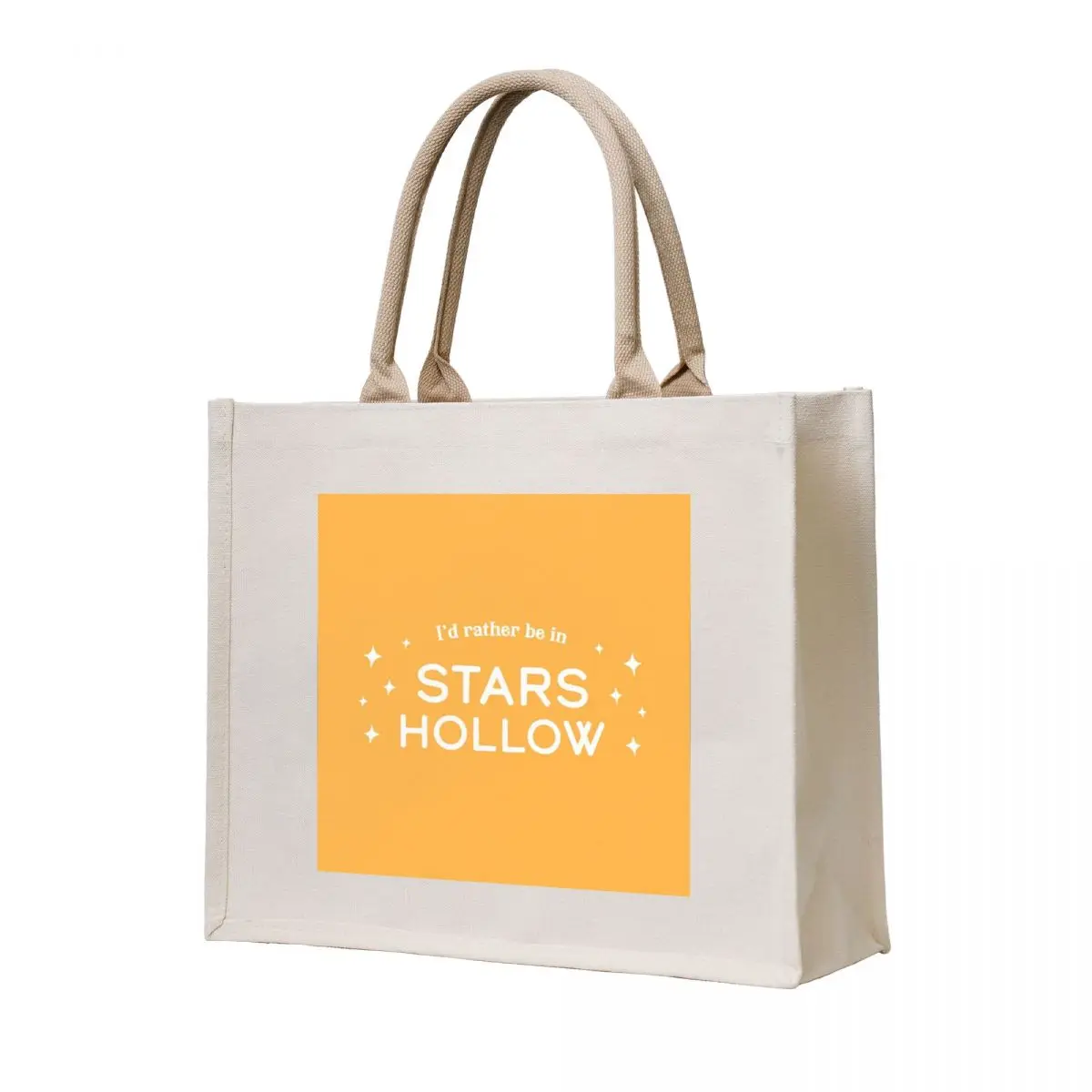 

I'd rather be in Stars Hollow, yellow Tote Bag Canvas stote bag Women's handbag Women's tote bag