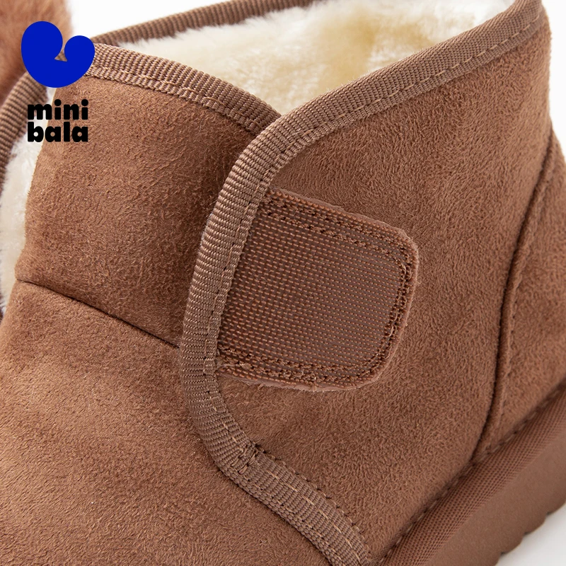 Mini Bala Stivali da neve per bambini 2025 Inverno Nuovo antiscivolo Facile da rimuovere Scarpe per la stagione fredda foderate in peluche