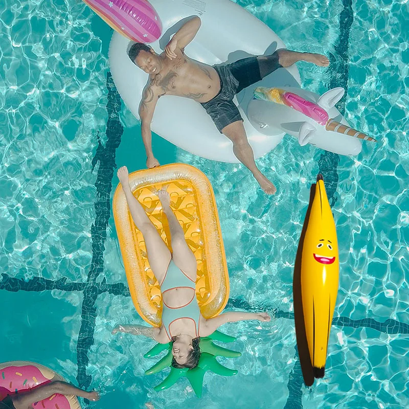 1.8m Inflatable Banana Water Floating Row Children Adult Summer Pool Floating Toys Inflatable Banana Pool Party Toys