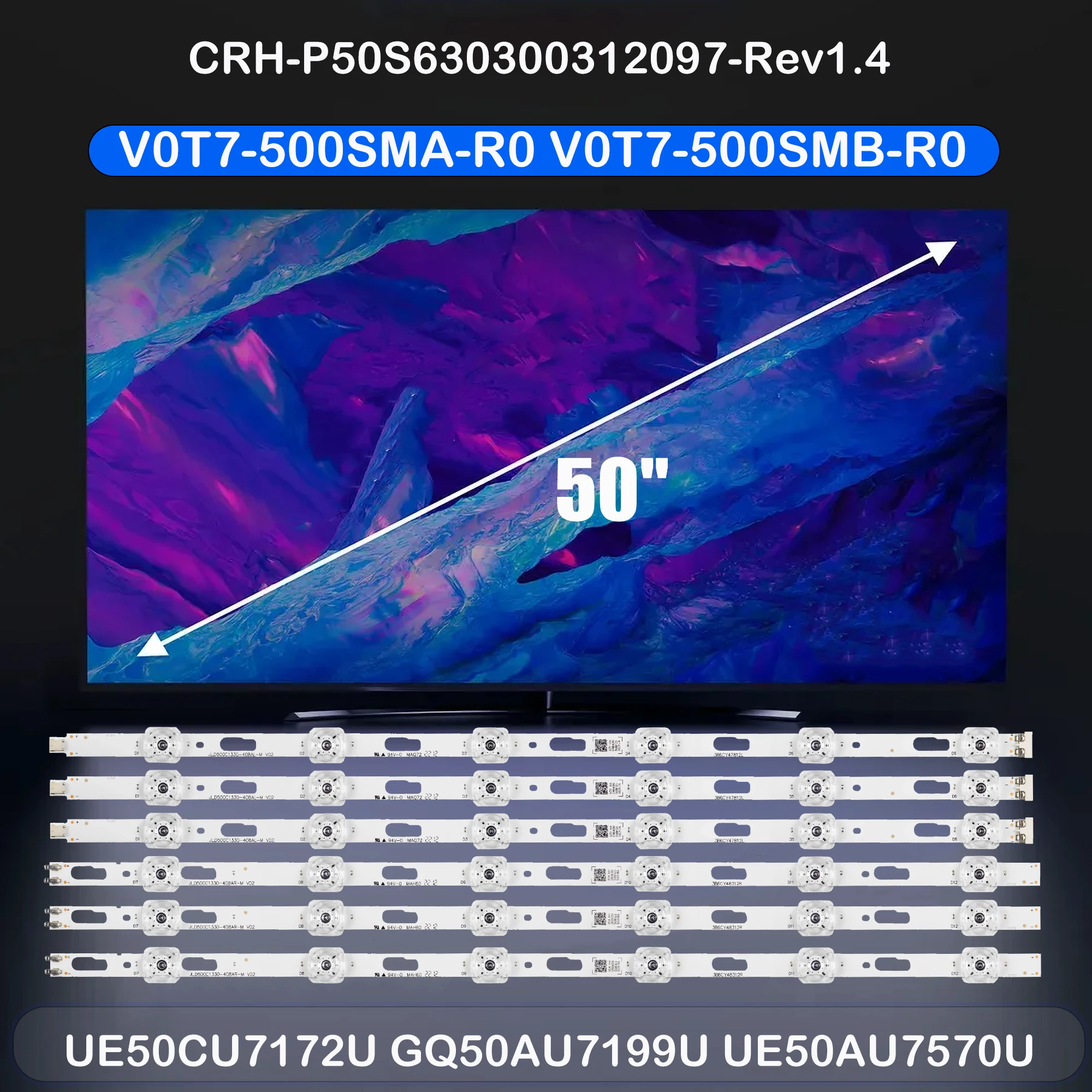 

Полосы светодиодной подсветки для UE50TU7125K UN50TU7000F UN50TU700D UN50TU8000 UN50TU8200 UE50CU7100U UN50TU8000F UE50CU7172U UE50TU7175