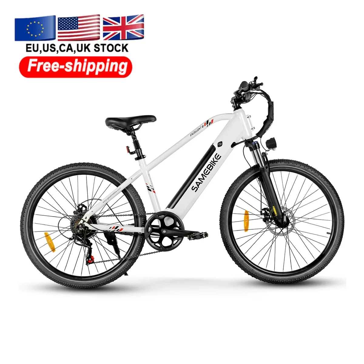 

SAMEBIKE MTB Electric Mountain Bike 36V Integrated Lithium Battery City Frame SHIMANO 7Speed Spoke Rim E Bike
