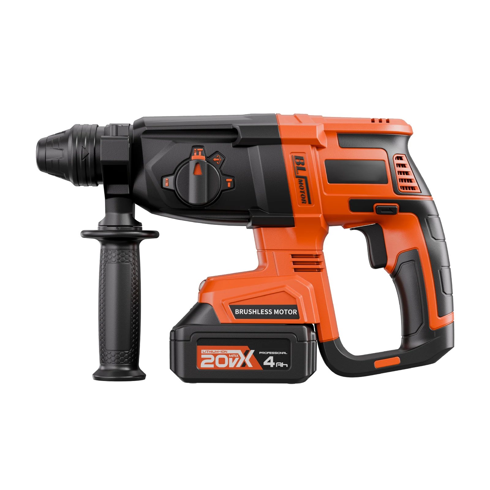 

SucceBuy 20V Brushless Cordless Hammer Drill 26/28mm 1Inch Rotary Hammer Driver SDS-Plus Electric Lightweight Power Tool Kit