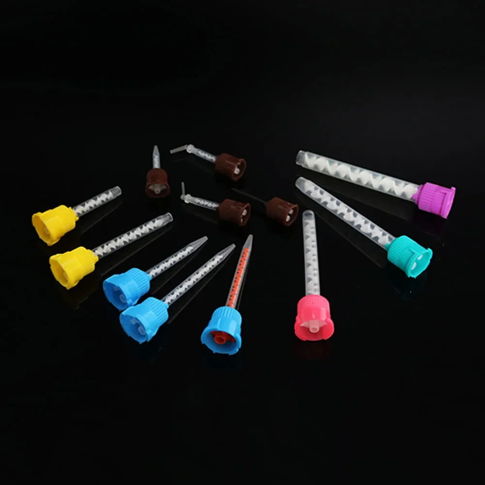 

100Pcs Disposable Dental Impression Material Mixing Tips Adhensive Resin Conveying Dispensing Gun Glue Gel Cartridge Nozzle Tube