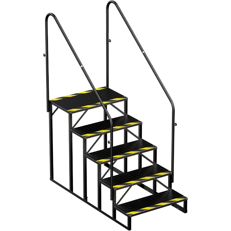

5Step Hot Tub Stairs with Handrails for Enhanced Safety When Entering and Exiting RVs Campers and Mobile Homes Upgrade AntiSlip