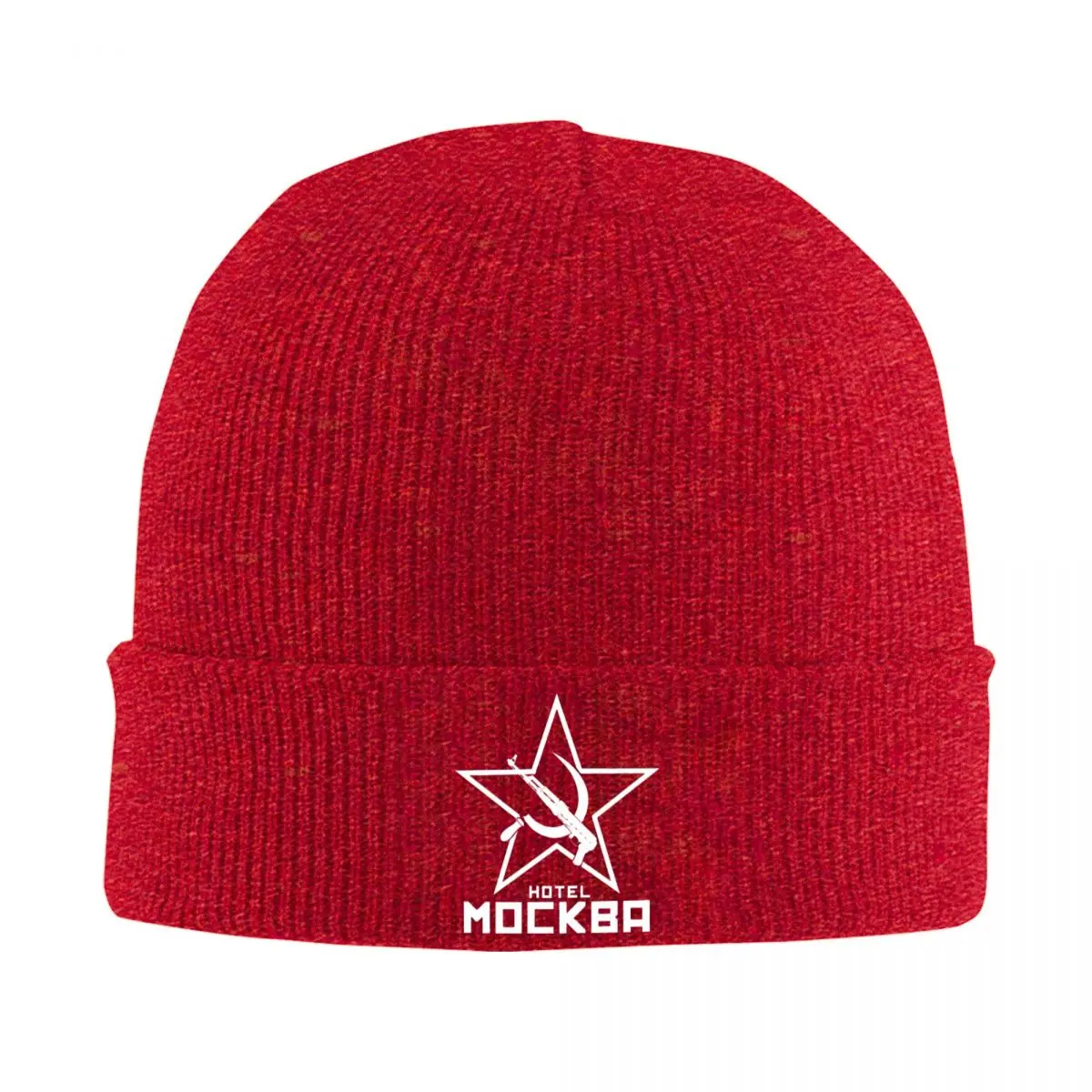 Black Lagoon Hotel Moscow Knit Hat Beanies Winter Hat Warm Fashion Ak47 Gun Russian Rifle Weapons Cap for Men Women Gifts