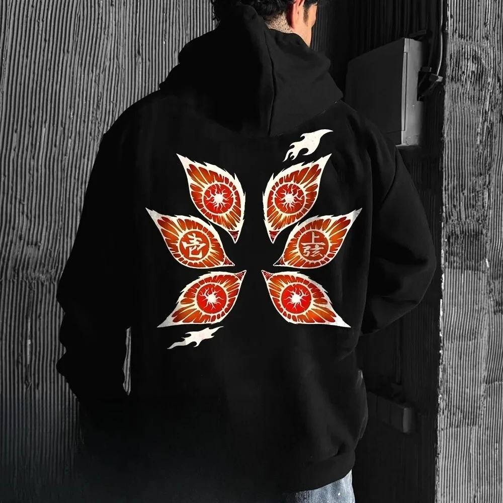 

Мужская толстовка с капюшоном в стиле Demon Slayer, новый стиль Харадзюку, повседневная, подходит как для мужчин, так и для женщин