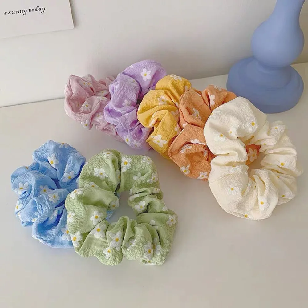 Colorful Flowers Fabric Elastic Hair Bands for Women Hair Ties Simple Floral Scrunchies Rope Korean Girl Kawaii Hair Accessories