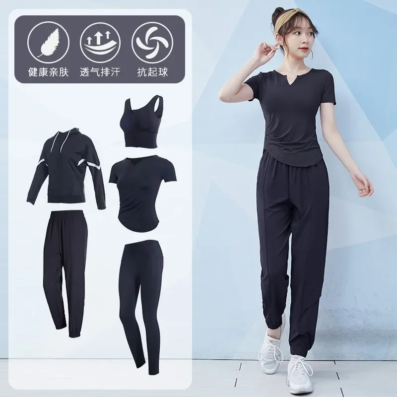 Sports set women\'s new summer gym short sleeved quick drying clothes fashion yoga suit workout clothes for women  yoga set