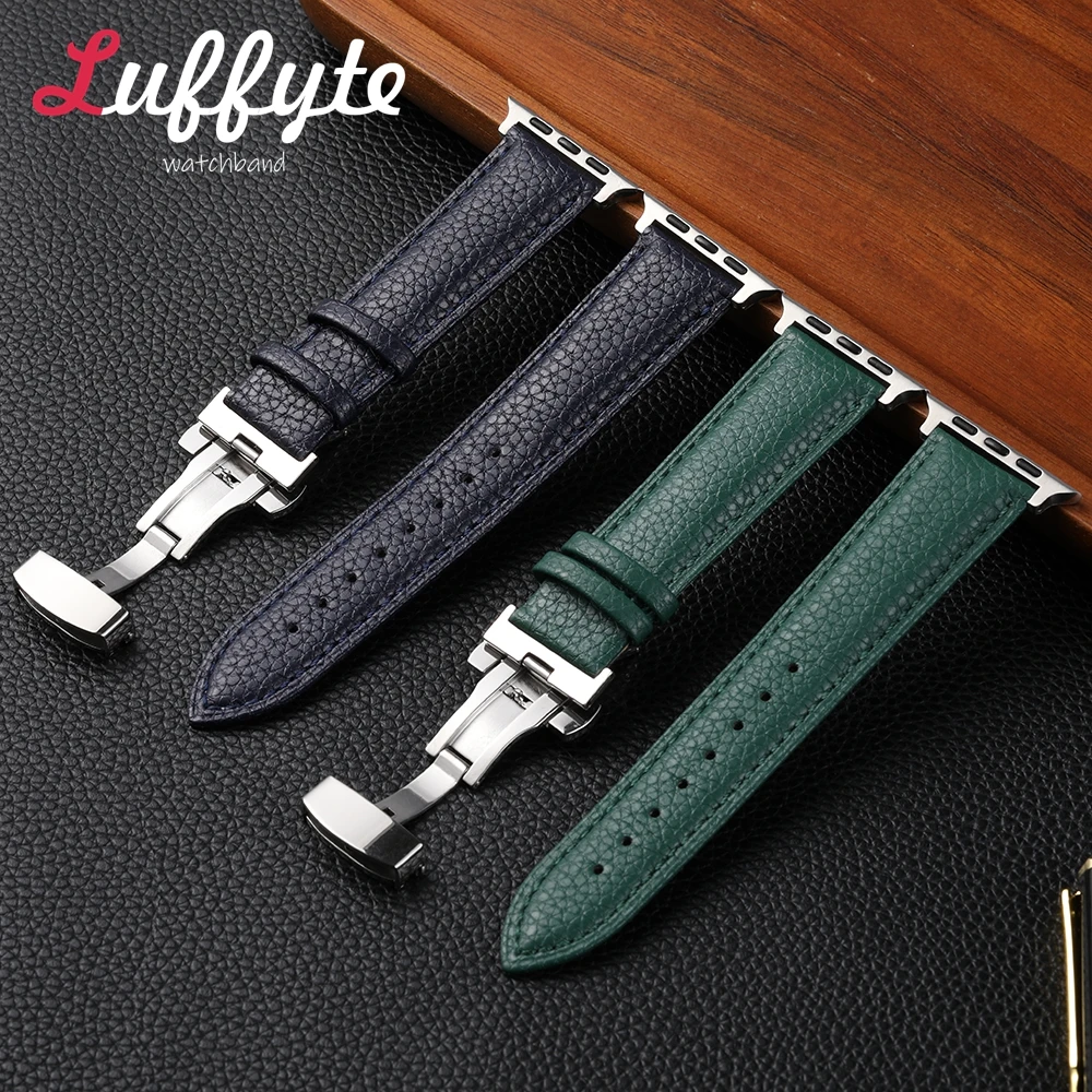 Ремешок Lichee для Apple Watch 49/44/45/42/38/40/41 мм, браслет из нержавеющей стали с пряжкой для IWatch Ultra 9 8 7 6 5 4 Se