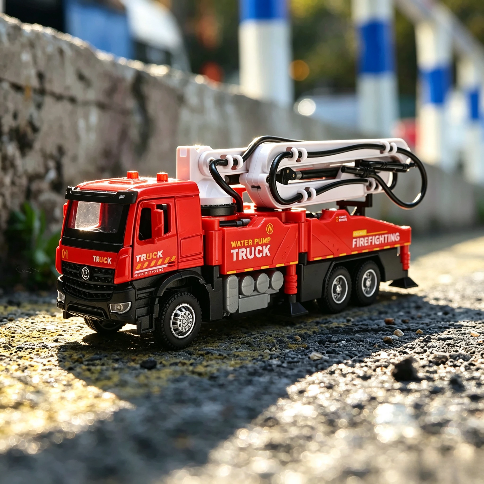 Concrete Pump Truck Engineering Car, Movable Arm Construction Vehicle Model Gift