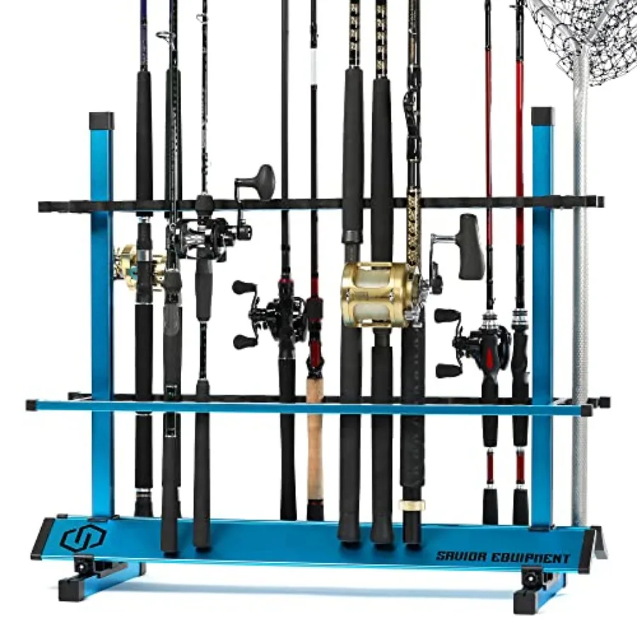 

Fishing Rod Rack Holder Organizer 24-48 Slots to Hold Fresh Salt Water Spinning Rods and Reel Combo Lightweight Aluminum Vertic
