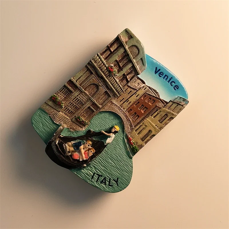 3D Painted Decorative Magnetic Refrigerator Stickers, Italy's Famous City of Water City of Venice, Tourist Souvenir Crafts, 3D