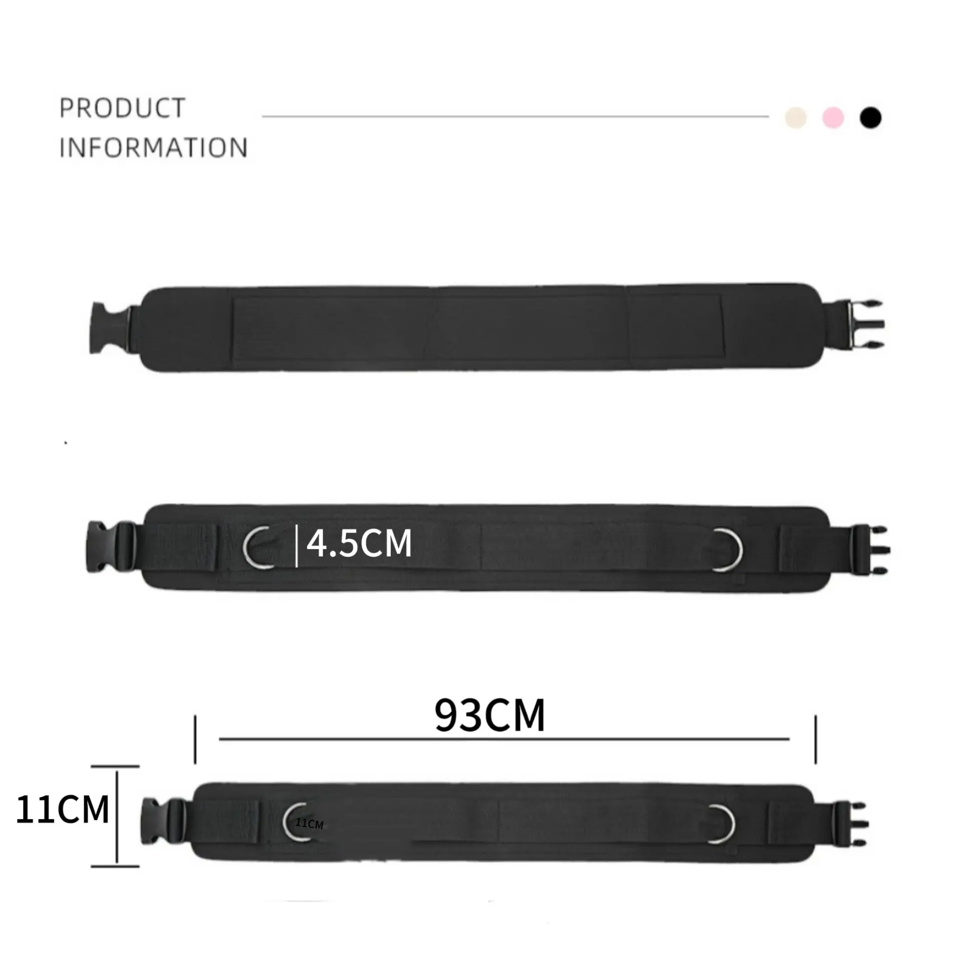 Waist Belt Neoprene Padded Gym Pulley Strap with Rings for Cable Machines Fitness Exercise Speed Agility Resistance Training
