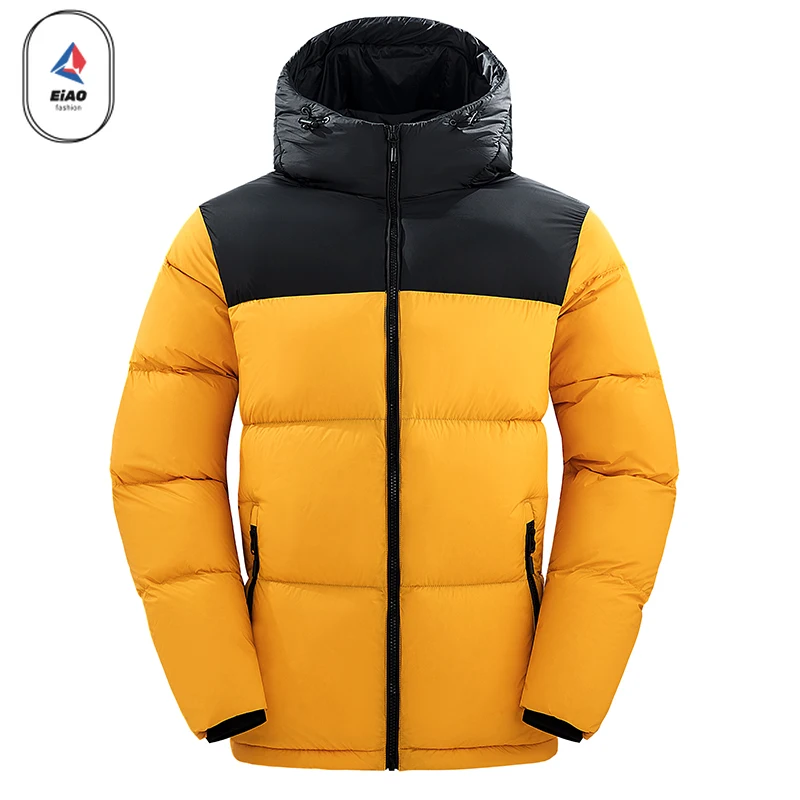 

EIAO зимний пуховик для мужчин, уличный походный водонепроницаемый морозостойкий белый утиный пух, теплое пальто, мужские лыжные пуховые парки с капюшоном