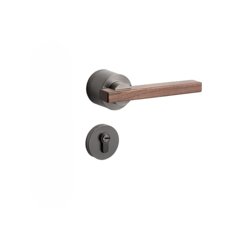 

High Quality Solid Wood Handle Door Lock Quiet Security Bedroom Door Lock Interior Double Sided Handle Mechanical Lock with Key