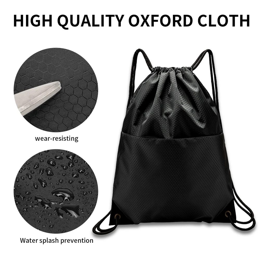 Drawstring backpack waterproof rope basketball volleyball bag sports fitness zipper backpack men and women outdoor sports bag