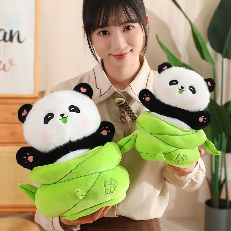 Plush Panda Doll Bamboo Shoots Plush Toy Kawaii Panda Plush With Removable Bamboo Soft Filling For Home Decoration