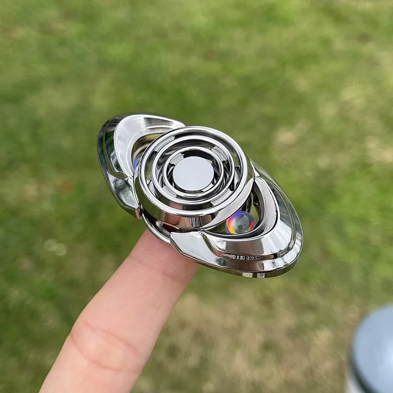 Premium Fidget Gyros Stainless Steel Polished Hand Spinner EDC Gyros Metal Stress Relieving Toy Adult Anxiety Fidget Toys