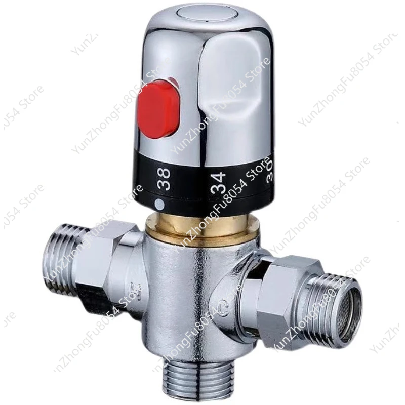 

Electric Water Heater Pipeline Thermostatic Valve, All-copper Automatic Temperature Control Mixing Valve 4 Points