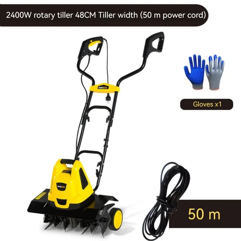 NF Electric Small Tillage Ripper Micro-tiller Household Small Plowing Machine Scarifier Orchard Greenhouse Rotary Tiller 220V 24