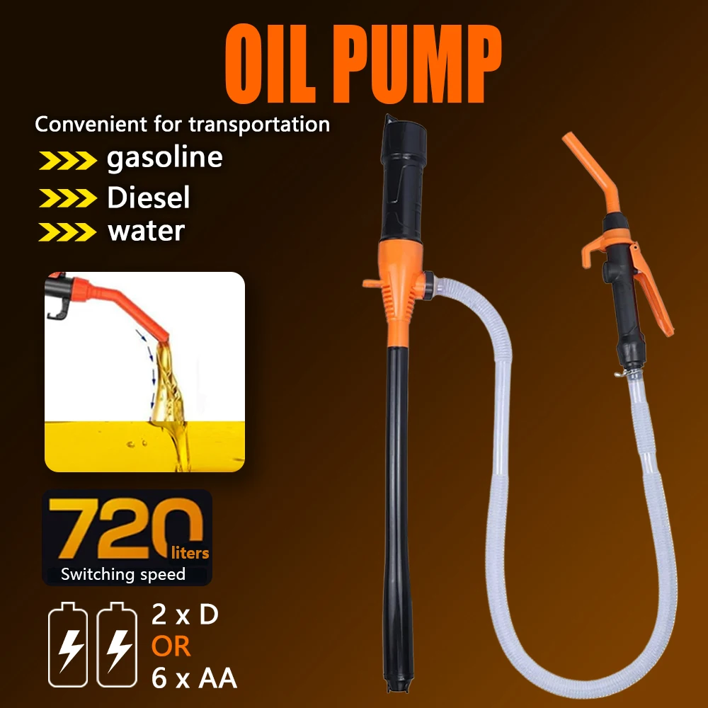 

New Battery Powered Transfer Pump motorcycle Car Gas Oil Pump With Flow Control Nozzle Liquid Tuning Fuel Pump Accessories
