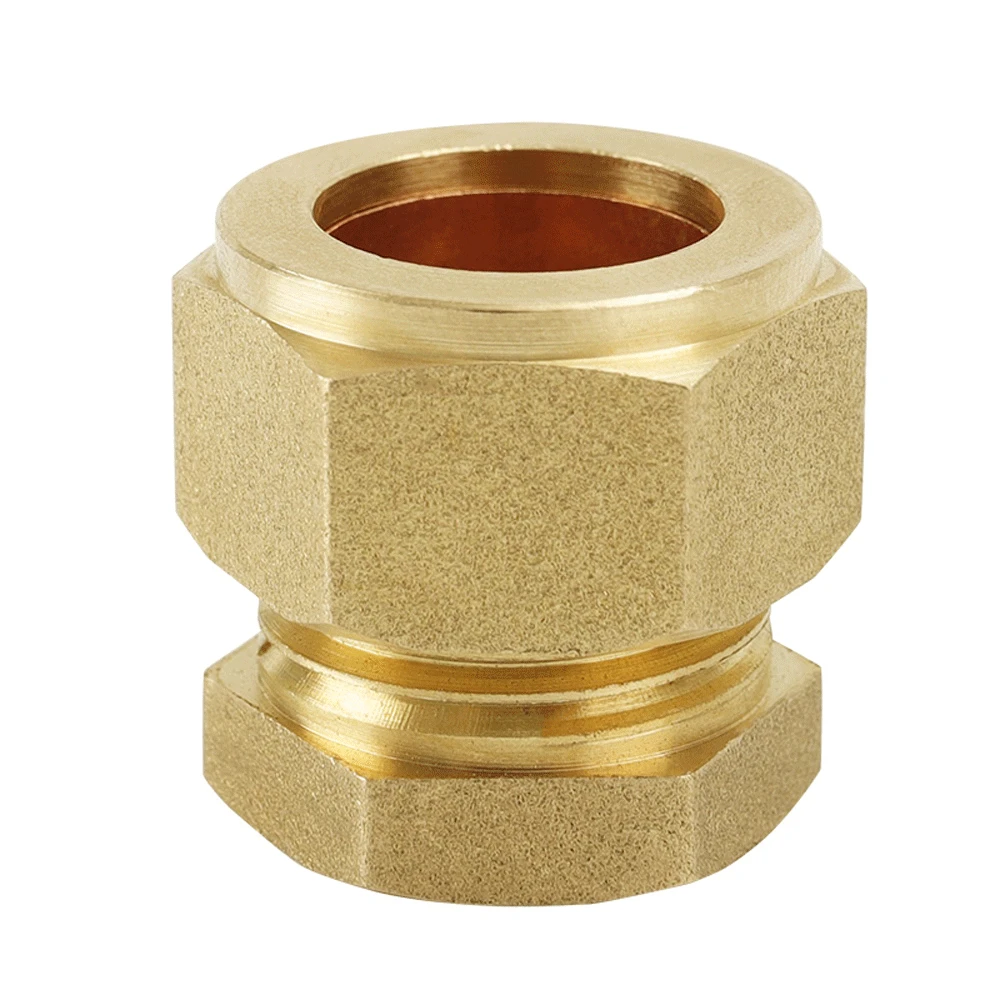 Compression Fitting for 15-42mm Tube Brass Ferrule Union Plug Straight Ferrule-type Compression Joint Water Gas Fuel