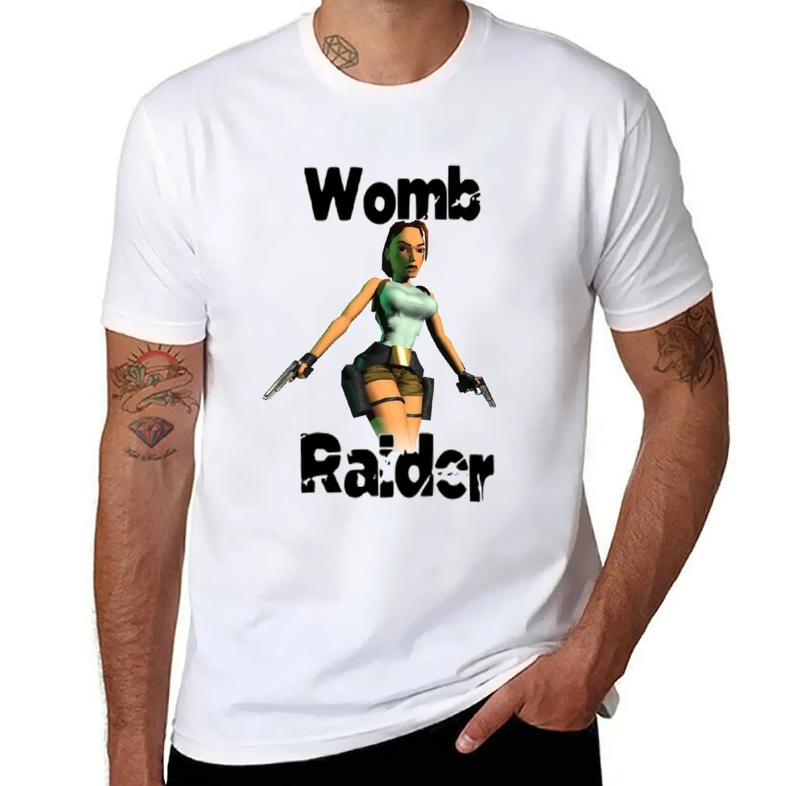 

Womb Raider T-Shirt cotton t shirt man t shirt for man T-Shirt