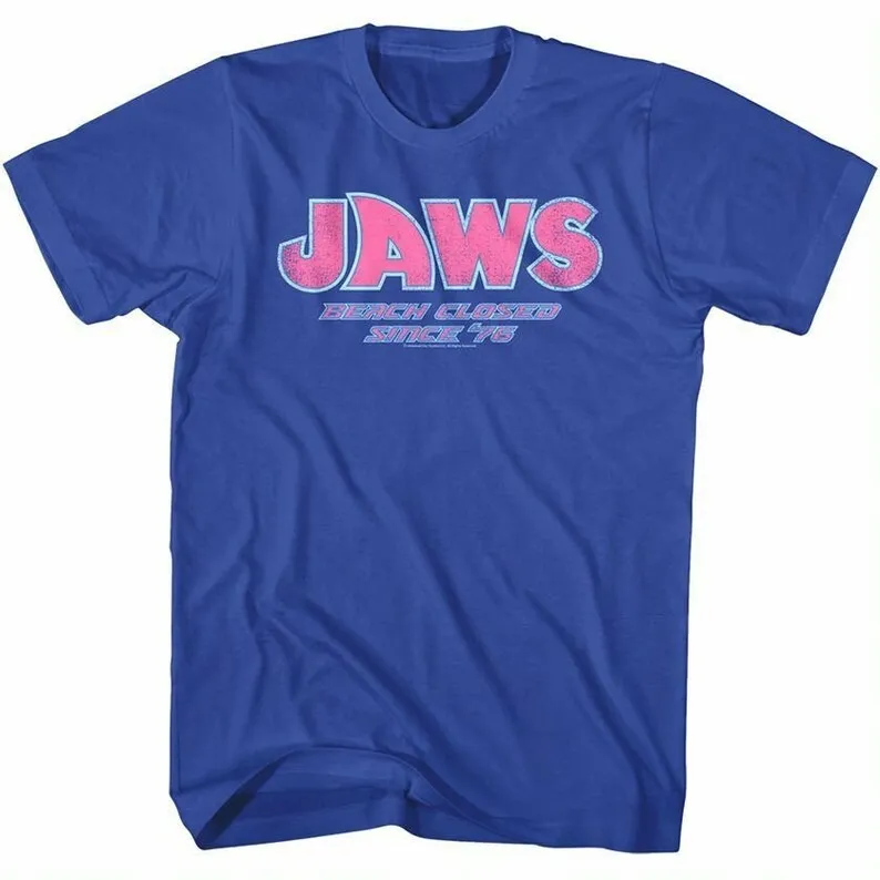 Jaws Men's T-Shirt Neon Beach Closed Logo Tees