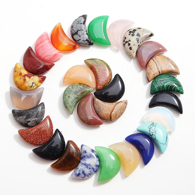 

Natural Mini Moon Stone Crystal Ornament Aventurine Charms Opal Beads No Hole For Jewelry Making Earring Mix Gemstone 50pcs