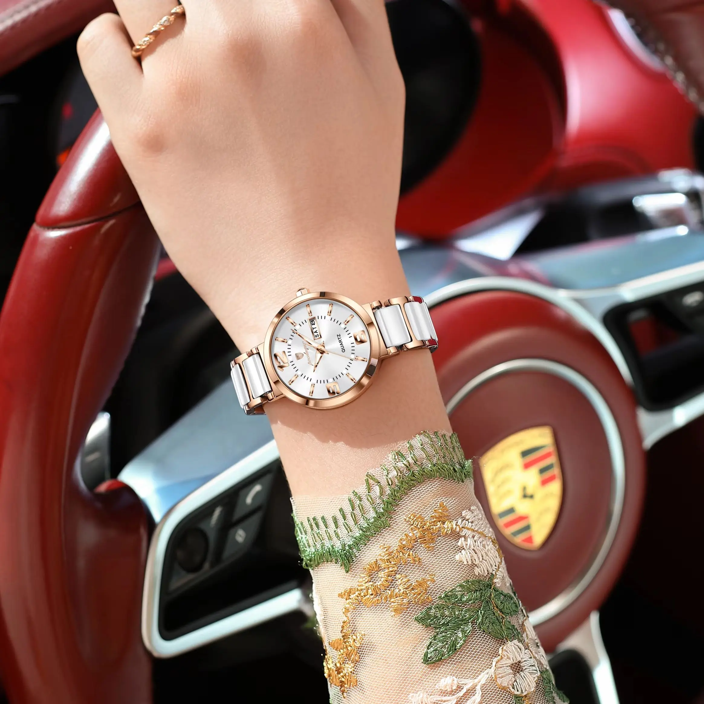 POEDAGAR Top Original Woman Clock Waterproof Quartz Elegant Ladies Wristwatch Stainless Steel Week Date Fashion Women's Watches image 6
