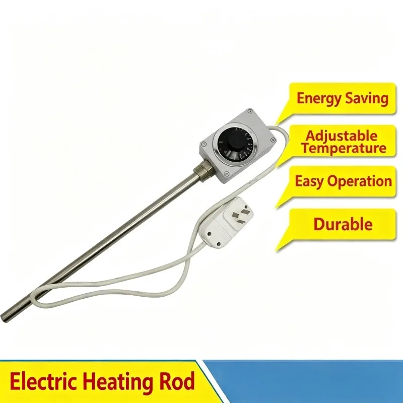 Stainless Steel Thermostatic Heating Rod Leakage Protection Power Plug For Household Radiator Temperature Control Heating Part