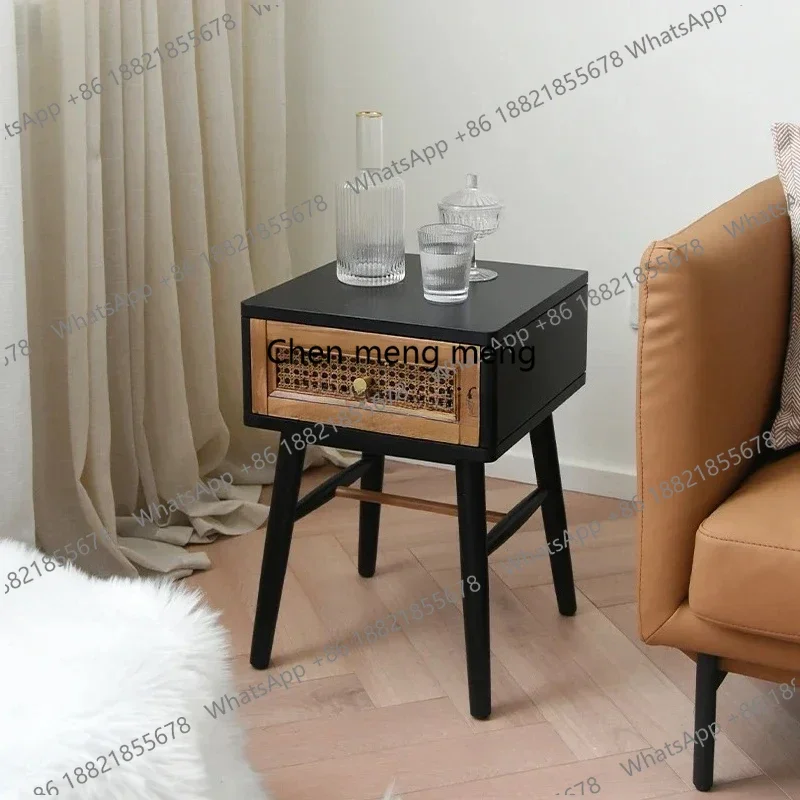 

CC182Rattan drawer bedside table Nordic minimalist light luxury American retro small storage locker