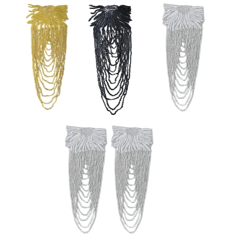 Durability Sequins Epaulet Tassels Chain Shoulder Embellishment Punk Epaulette for Fashionable Women's Outfits