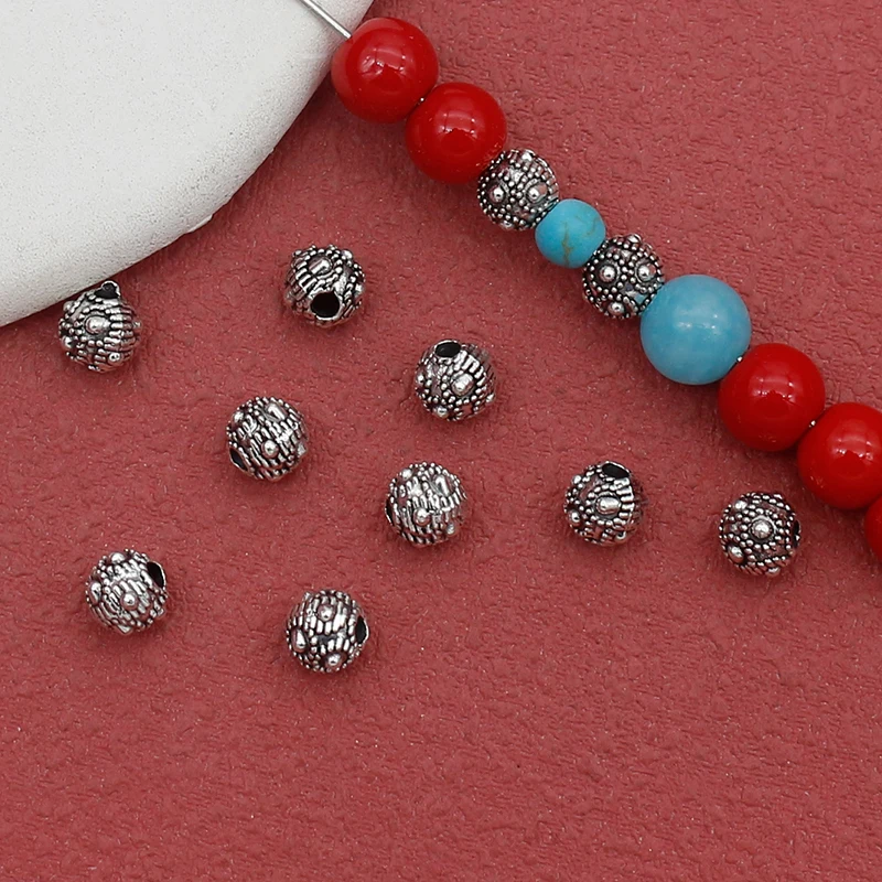 50pcs/Lot 5mm Pretty Dots Small Metal Loose Beads Bracelets Necklace Handmade Mini Spacers Separation DIY Jewelry Accessories