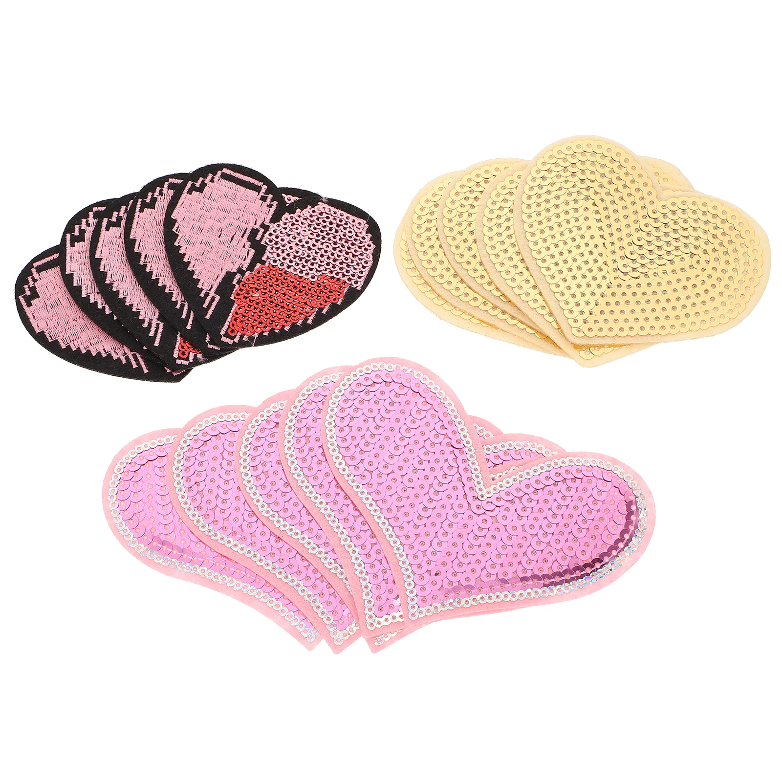 

Adhesive Cloth Patches Heart Shape Iron On DIY Clothes Accessories Applique Sewing Sticker Bright Color Non Fade Fabric Decor