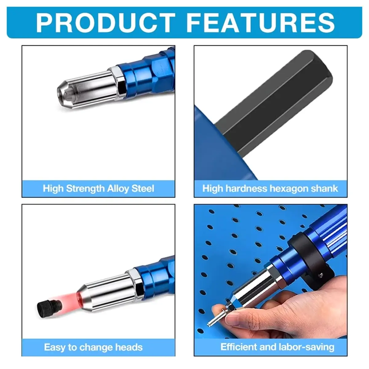 DT38 Riveting Machine Electric Rivet Adapter 2.4-3.2-4.0-4.8mm Riveting Tools Home Riveting Machine for Electric Drills