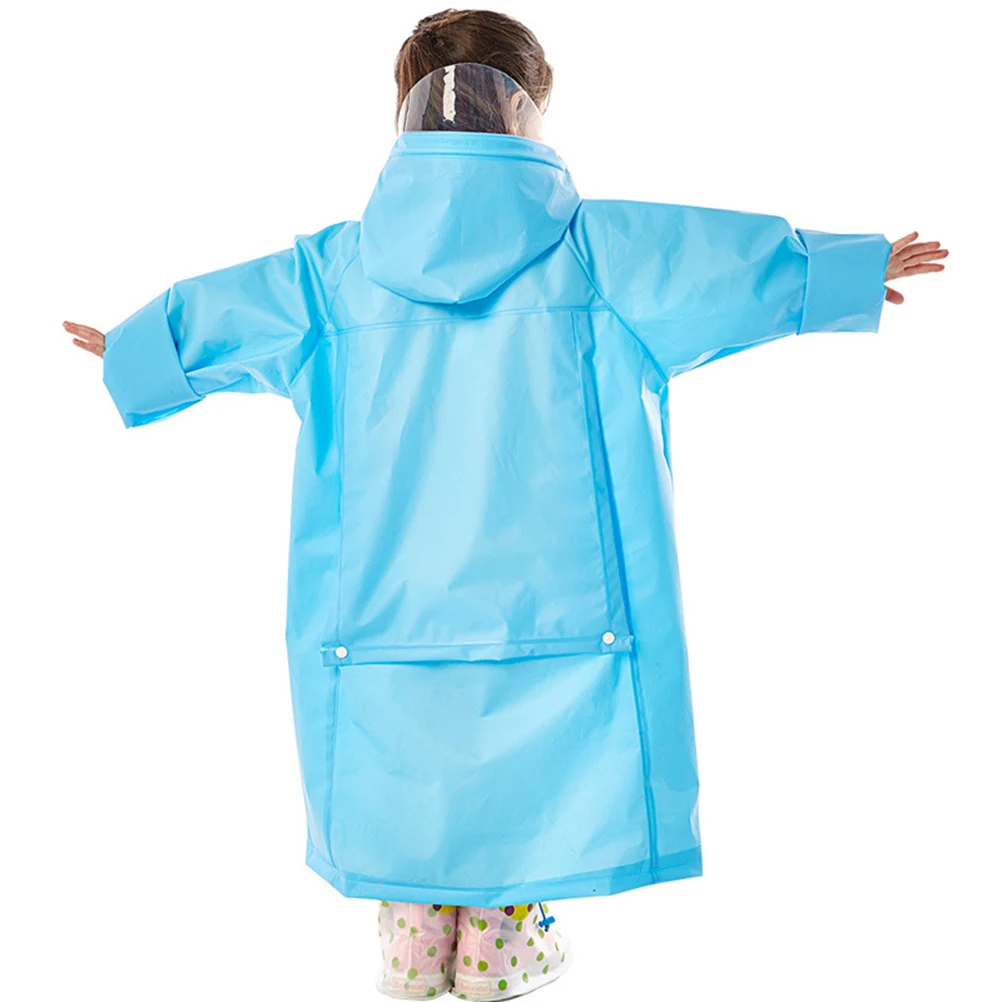 

Children's Raincoat Coats for Kids with Schoolbag Cover Ponchos Hat Hooded Portable