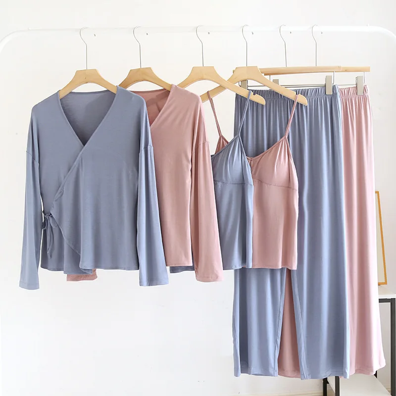 

Autumn Suit For Woman Sleepwear 3Pcs Pajamas Set New Modal Casual Home Clothes Nightwear Comfortable Pyjamas JJ983