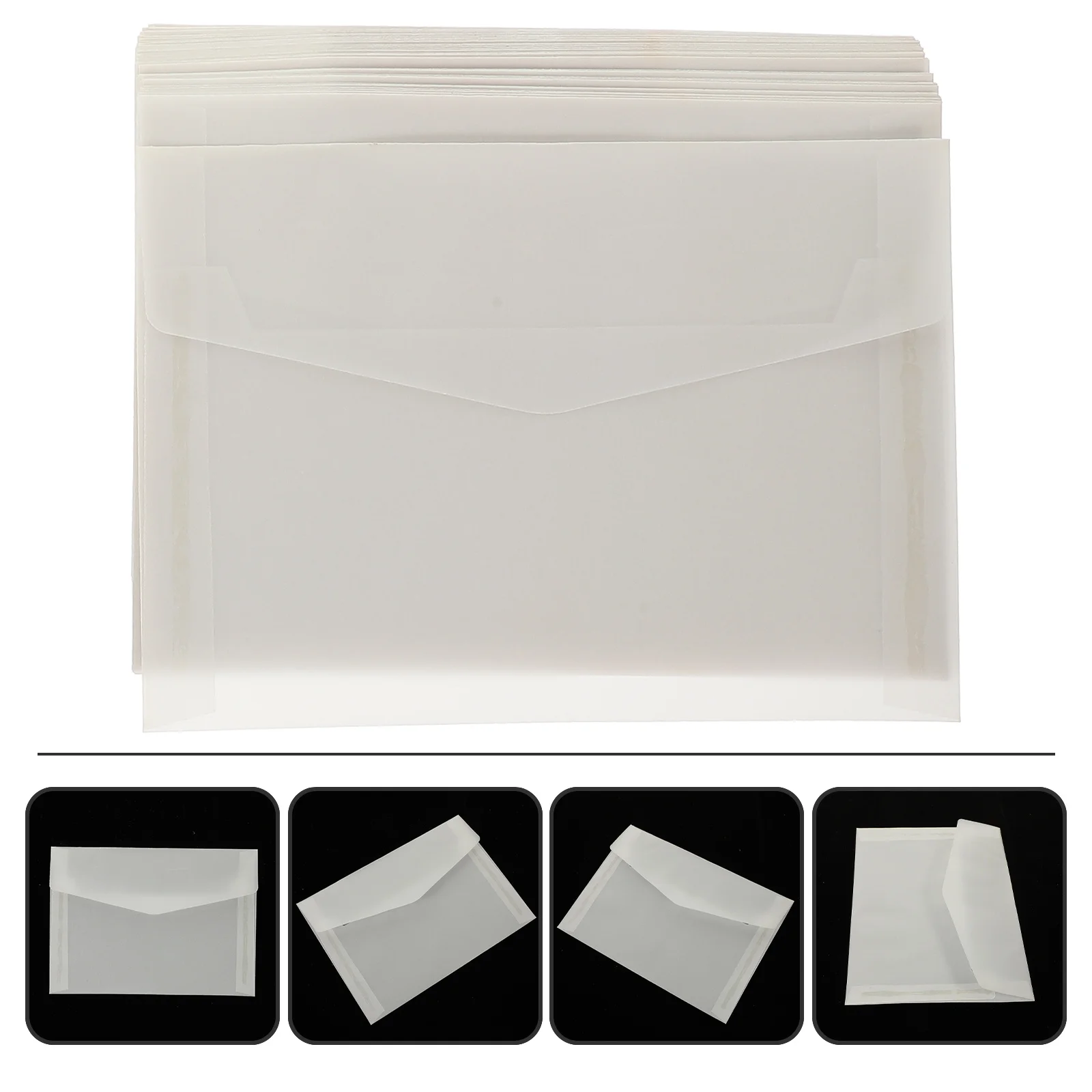 

60pcs Retro Envelopes Translucent Budget Containers For Wedding Graduation Invitation Cash Pouches Diy Supply Jewelry Packaging