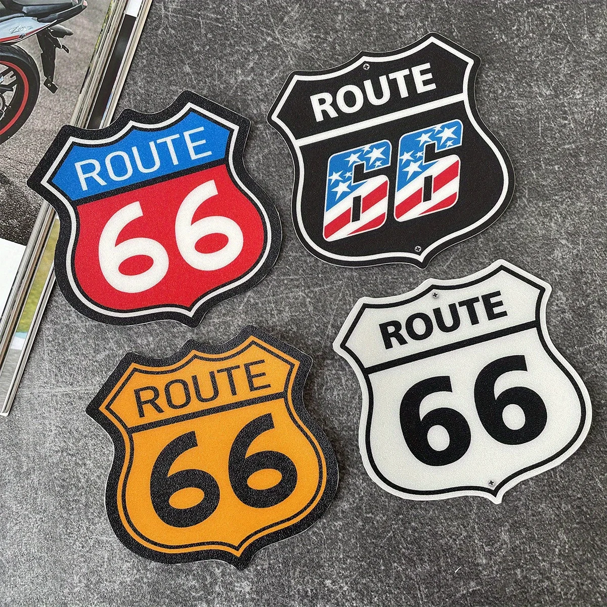 1 Stück Route 66 Style wasserdichte Vinyl-Aufkleber für Auto, Motorrad, Helm, Laptop, Fahrrad, Dekor-Aufkleber
