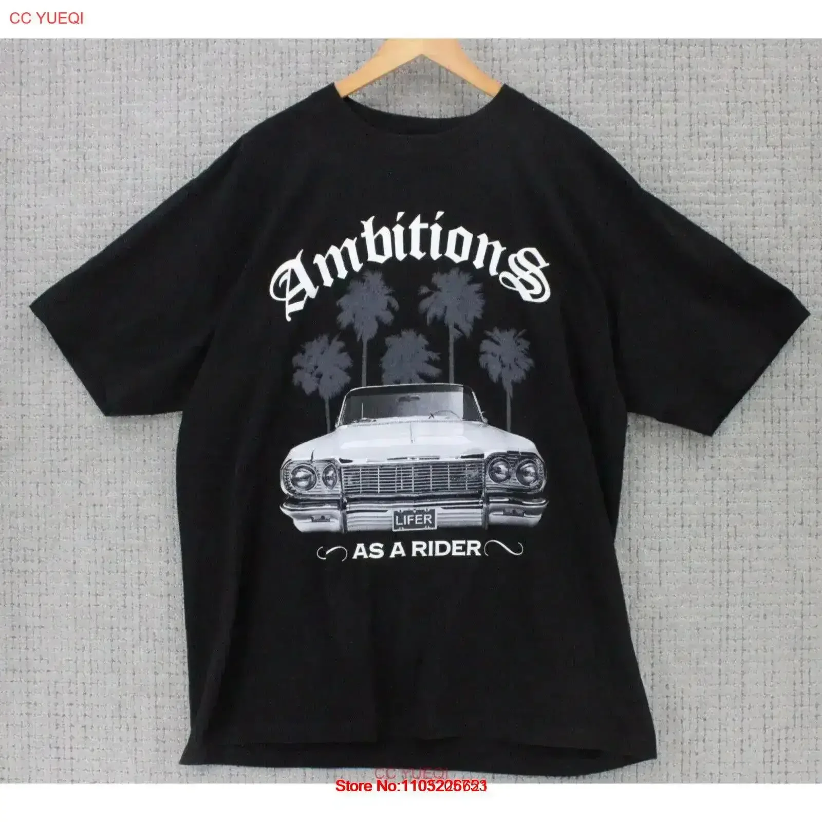 Vintage Shaka Wear t-shirt hommes 2XL Ambitions noires Low Riders Art Y2k lavé homme respirant mode graphique vintage lavé