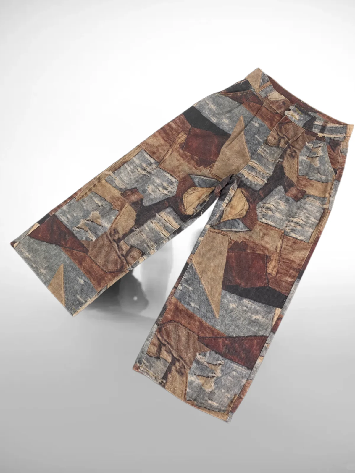 Calças Jeans de Cintura Alta com Perna Larga e Estampa Digital Desgastada para Homens e Mulheres, Primavera Verão, Soltas, Re...