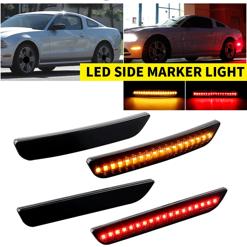 2 stücke Led Seite Marker Blinker Licht Blinker Anzeige Lampe Für 2010-2014 Mustang OEM:FO2550144,AR3Z15A201A,AR3Z15A201B