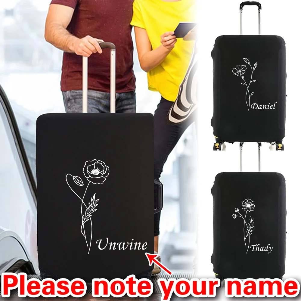 

Персонализированный эластичный пыленепроницаемый чехол для чемодана с простым принтом подходит для чемоданов 18–32 дюйма.