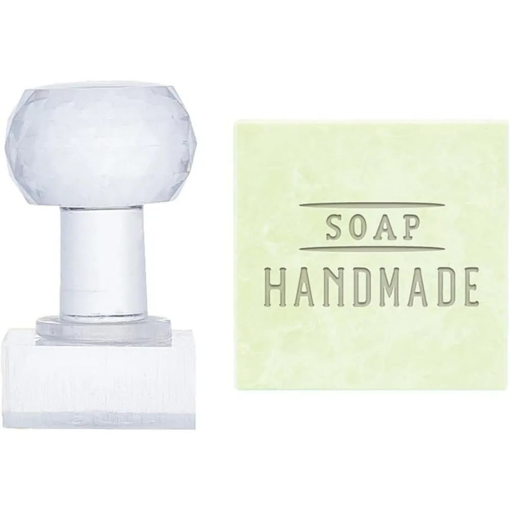 Handmade Soap Stamp Embossing  Acrylic with Handle Rectangle Chapter Imprint for Handmade Cookie