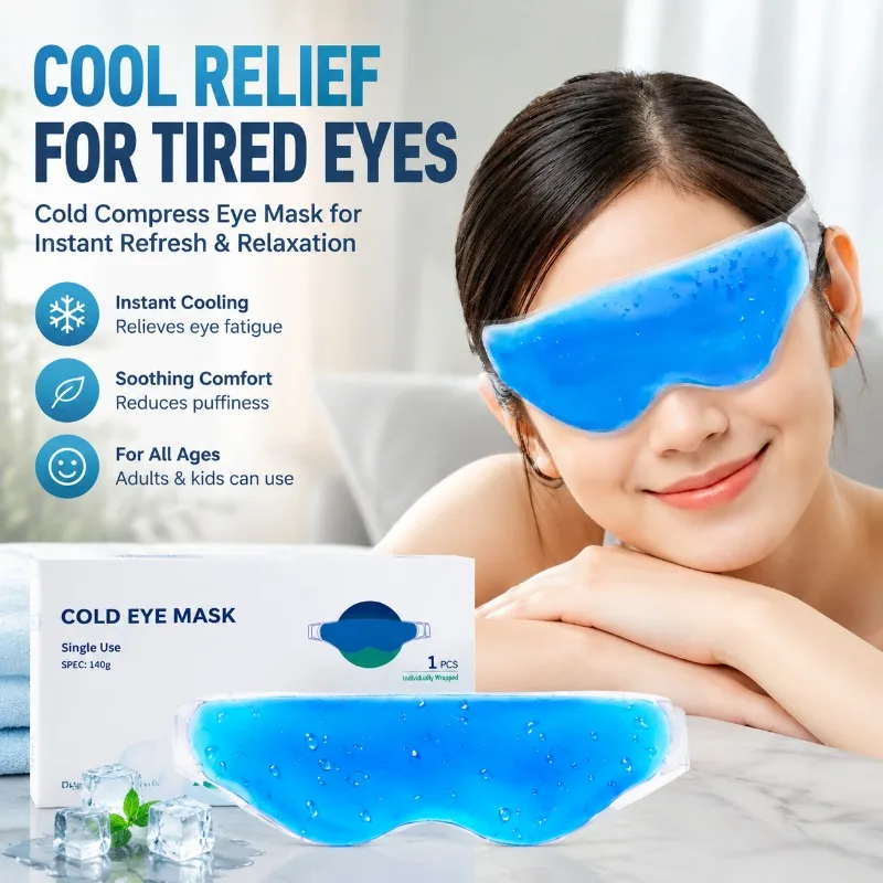 Medical Grade Hydrogel Cold Compress Eye Patches Reusable Ice Cooling Pads Relieve Eye Fatigue Physical Temperature Reduction