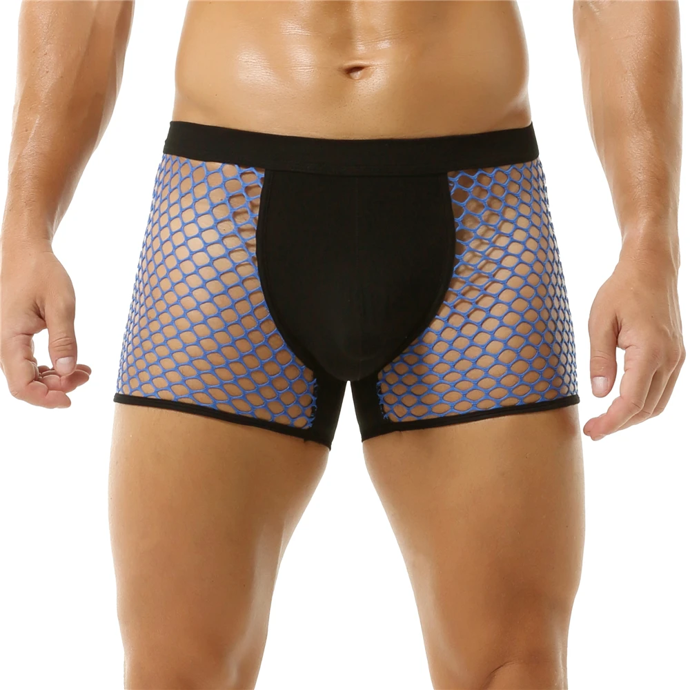 

Men's Mesh Inflatable Bag Boxer Sexy Boxer Shorts Elastic Transparent Hot Spicy Bikini Shorts Fitness Club Sexy Clothing Briefs