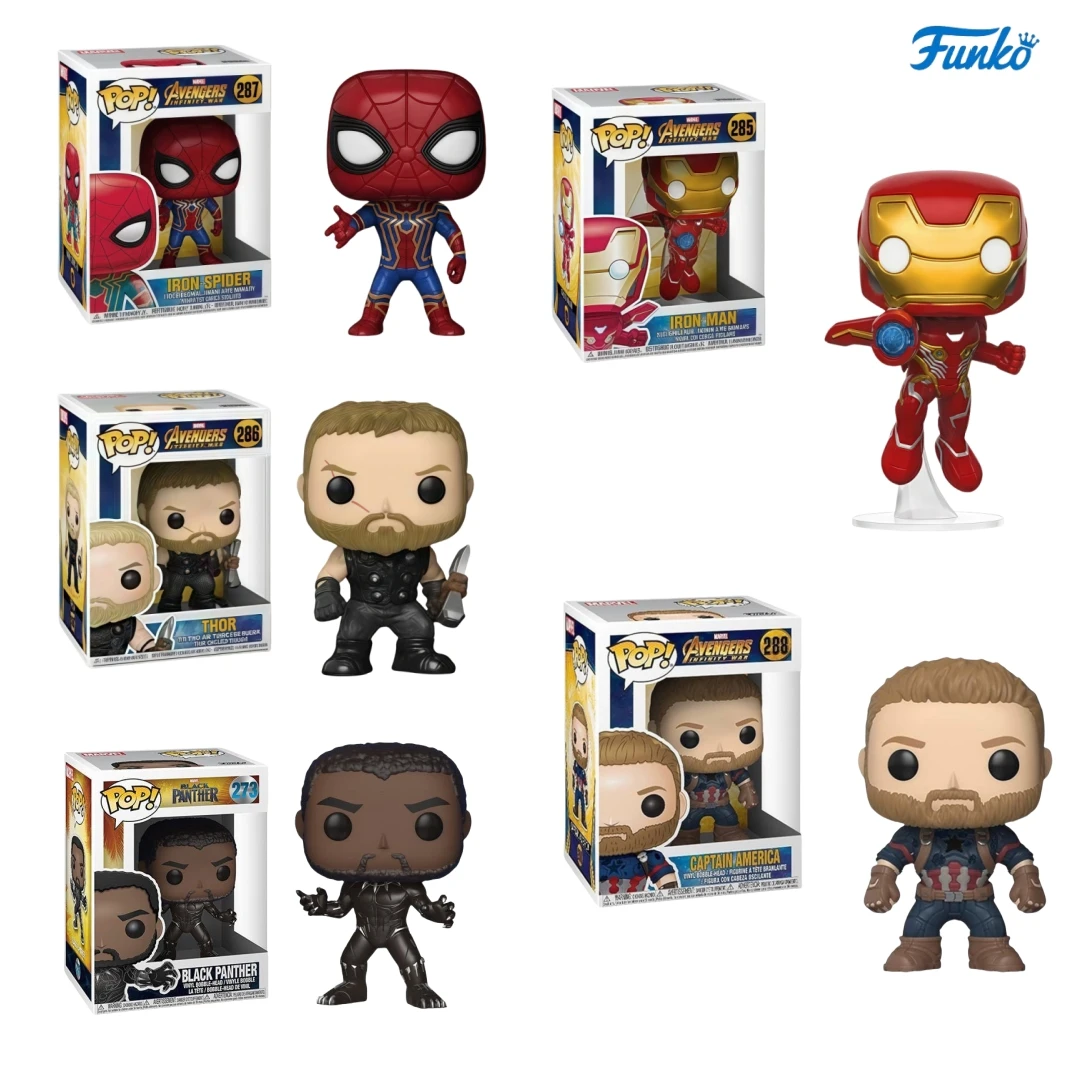 Funko Pop Marvel The Avengers4 ตัวเลขการกระทํา Iron Man Thor กัปตันอเมริกาไวนิล Figurine รวบรวมตกแต่งของเล่นของขวัญ