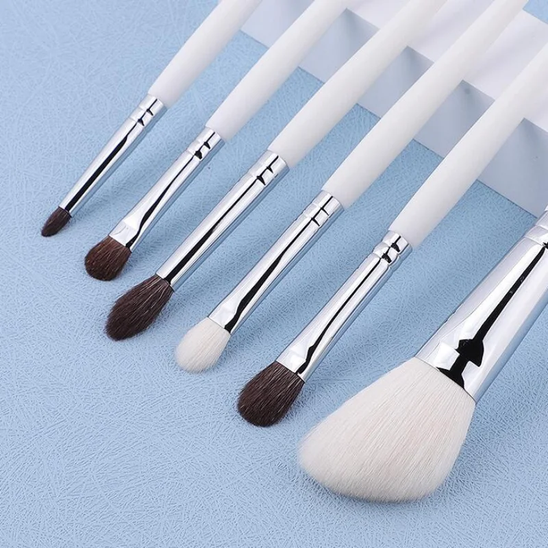 Karsyngirl 7Pcs Professional Wool White Makeup Brushes Eyeshadow Powder Fondation Beauty Tools Brush for Women