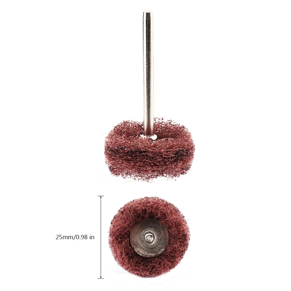 40Pcs Mini Drill Abrasive Brush Nylon 1 Inch 25mm Buffing Polishing Wheel with 3mm Shank for Dremel Rotary Tool Accessories Set